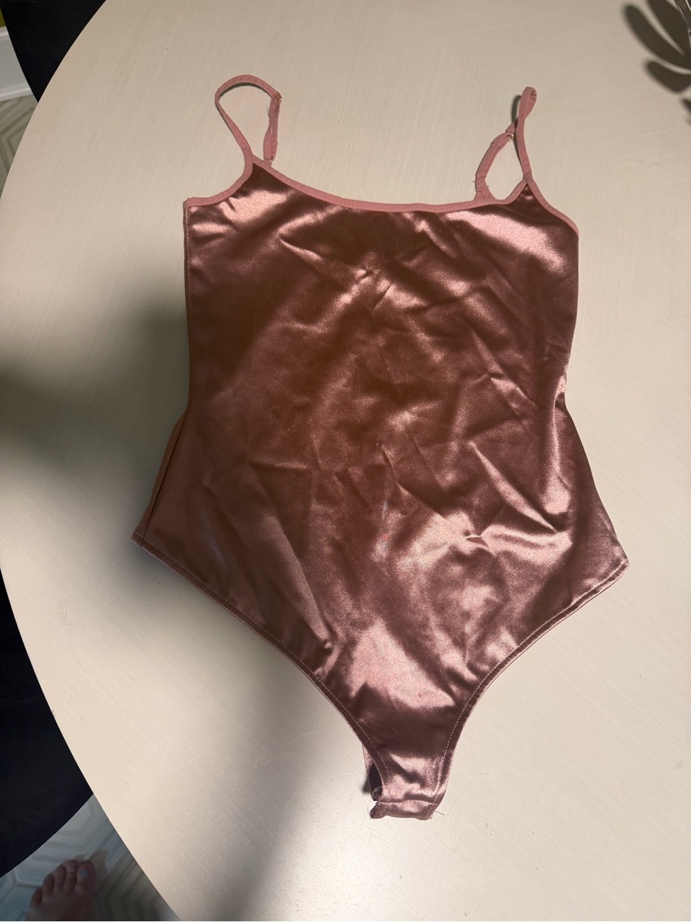 Intimately free people Satin Spaghetti-Strap Bodysuit in Rose size small